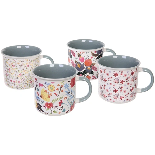 Кружка керамическая 400мл "Цветочный микс", микс рисунков