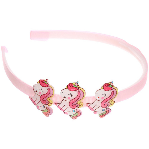 Ободок для волос детский на блистере РОЗОВОЕ ОБЛАКО, единорог, микс 6 цветов, 1см_13
