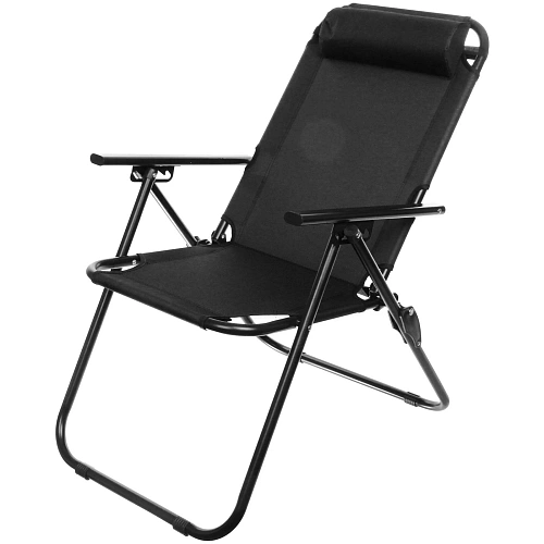Кресло складное с подлокотниками TFS1608, 546895 см, 3 положения, чёрный_5