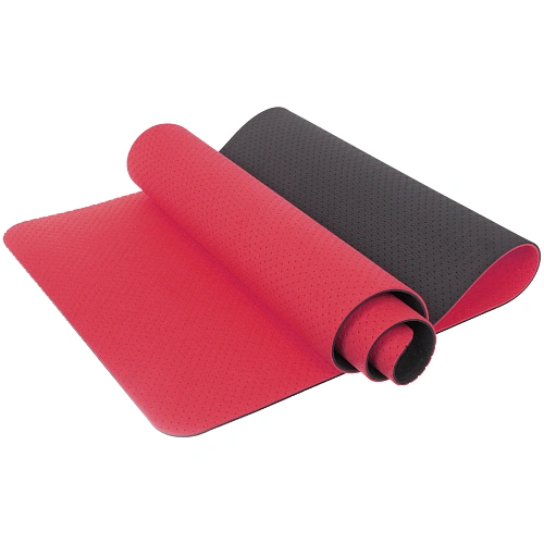 Коврик для йоги 6 мм 183х61 см Sports time перфорированный (ТРЕ), розовыйсерый_3