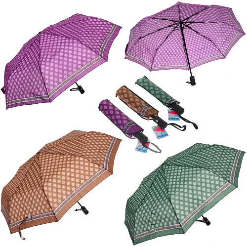 Зонт женский автомат "Ultramarine - Пронто", микс 6 цветов, 8 спиц, d-115см, длина в слож. виде 28см