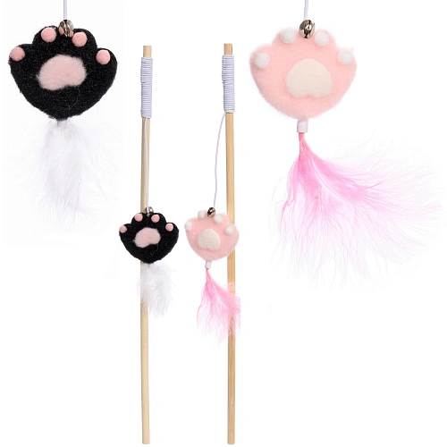 Игрушка - дразнилка на палочке "ЦапЦап", лапки, микс два цвета, 40*85см 