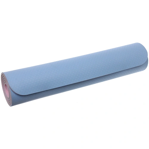 Коврик для йоги 8 мм 183х68 см Энергия 2х сторонний TPE, голубойрозовый_7
