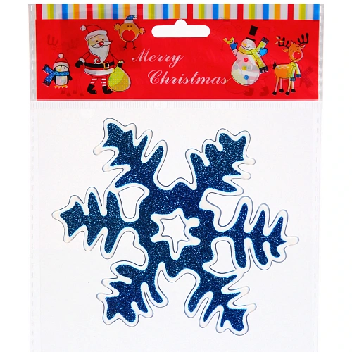 Наклейка  "Безупречная  снежинка" 15*20, голубой