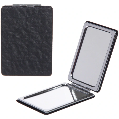 Зеркало косметическое двойное "ФРАТЕЛЛИ", прямоугольник, цвет черный, 9*6см (пакет с подвесом)