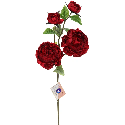 Искусственные цветы FLOWERS MAGIC 63см Пионы 4 цветка красные_2