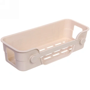 Полка для ванны с липким слоем "Стайл"бежевая 28х11х7см