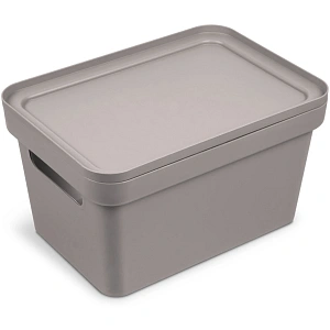 Корзина для хранения с крышкой "Фортуна", цвет коричнево-серый, 27*19*15см С745КСЕР