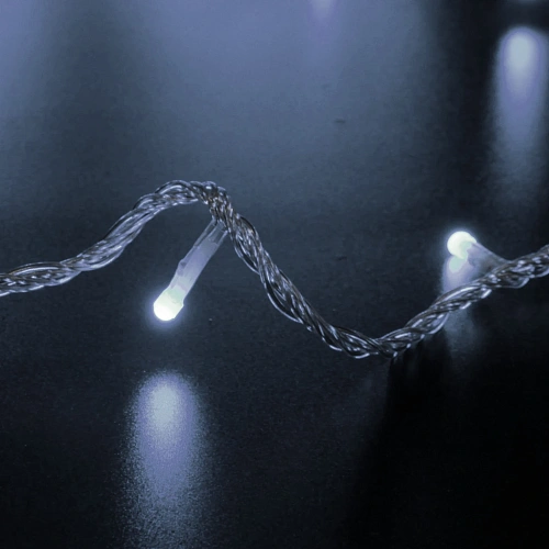 Гирлянда для улицы Bright light 10 м 100 ламп LED прозрачпров,8 реж, IP-54, Белый (возможность соединения)_3