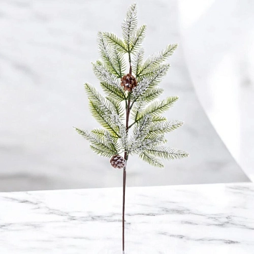 Ветка декоративная Еловая зима 64 см_5