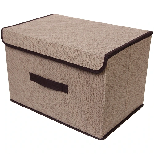 Короб - органайзер складной стеллажный для хранения вещей "ДОМания", цвет бежевый, 37*23*24см (лейбл)