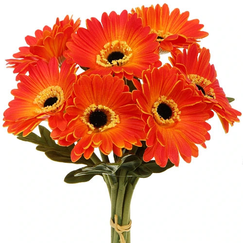 Цветы искусственные Natur 33см Герберы 7шт оранжевые_3