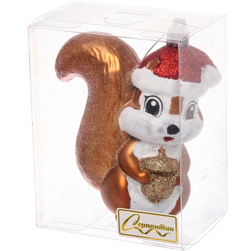 Ёлочная игрушка Белочка в колпачке 8610 см_3