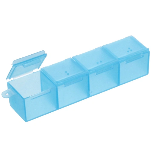 Контейнер для таблеток 4 ячейки 10х2,5х2см_4