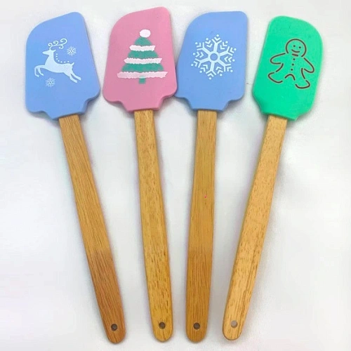 Лопатка силиконовая Новогодняя 29,57см, микс рисунков_7