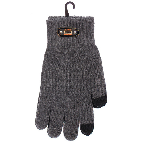 Перчатки мужские зимние сенсорные NEHOLOD, цвет серый, 24,59см (пакет с подвесом)_4