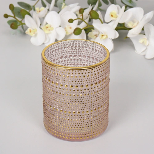 Подсвечник "Хрустальный блеск" 10*12,5 см, Розовый