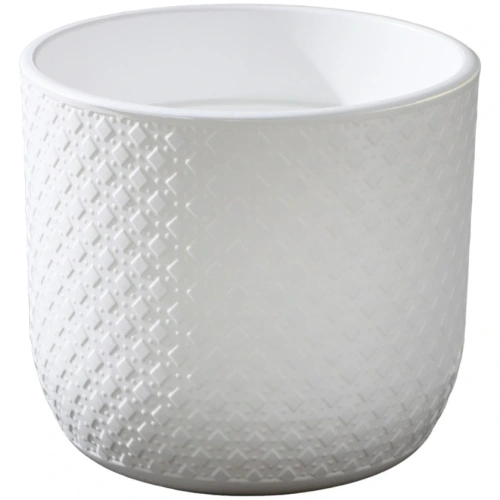 Кашпо для цветов пластиковое 3,2л d-17,5см "Клевер" во вставкой белый