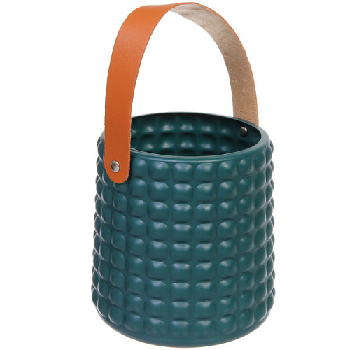 Ваза из пластика Адель 1414,5см клетка, цвет зеленый_3