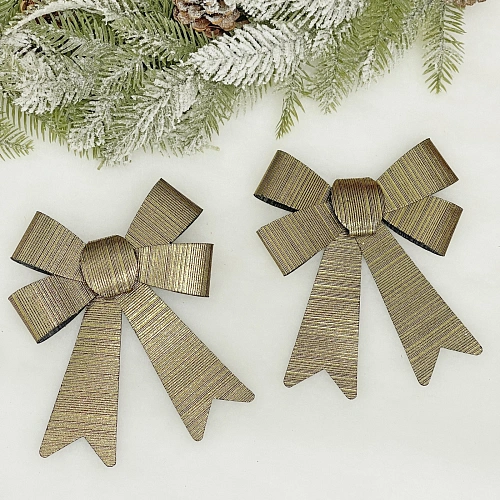 Бант на ёлку "Элегант" 13*18 см (набор 2 шт), Черное золото