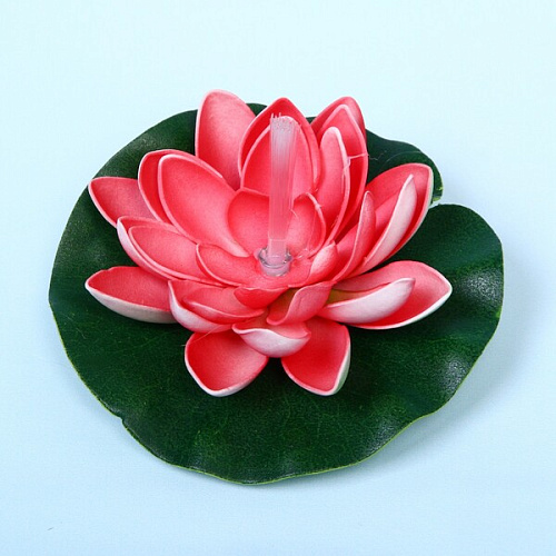 Растение водоплавающее Кувшинка d-13см красная, с подсветкой _9