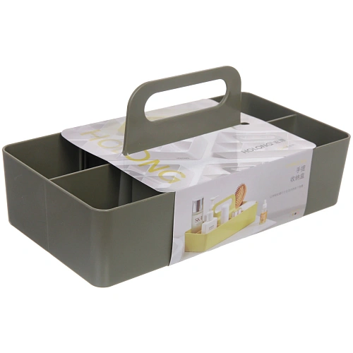 Органайзер для хранения с ручкой ИДЕАДОМА, восемь отделений, цвет хаки, 33178см _6