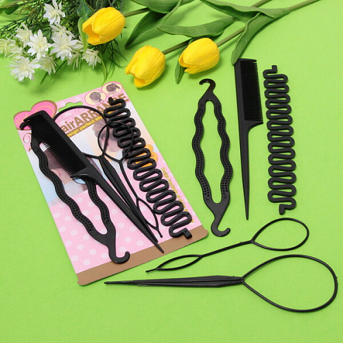 Набор для создания причёсок 4шт Styling, цвет черный, 2311,5см _3