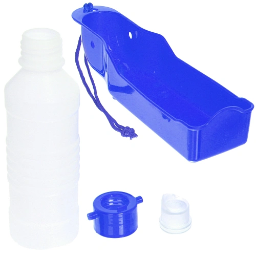 Поилка портативная прогулочная ЛЮБИМЫЙ БРО, цвет синий, 20см 250мл _8