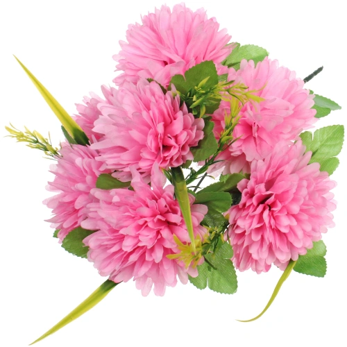 Искусственные цветы "Цветочная мелодия" Хризантемы 40см 7 цветков розовые