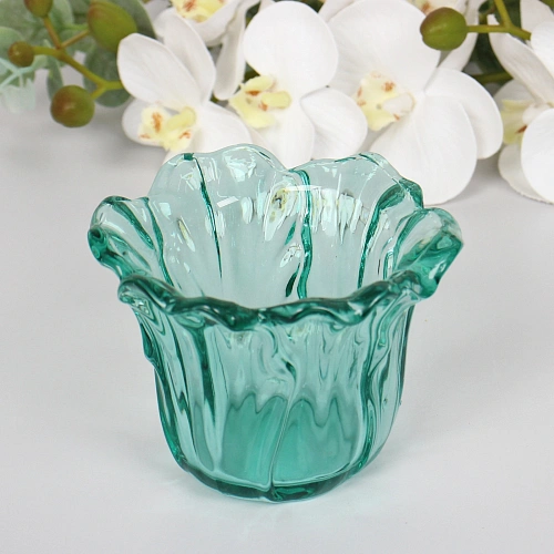 Подсвечник "Цветок" 10,5*7,5 см, Изумруд