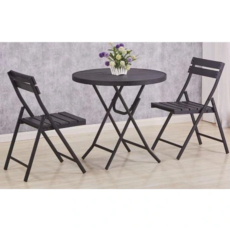 Набор садовой мебели складной "Дачная симфония" DS-B406: стол 80*75 см, 2 стула 54*47*83 см, черный