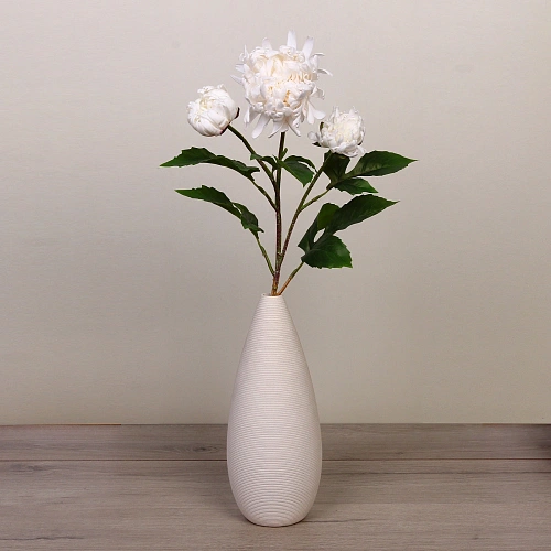 Цветок искусственный Natur 67см Пион белый_6