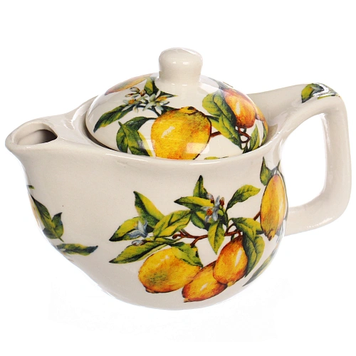 Чайник заварочный керамический 350мл с ситом Лимоны_3