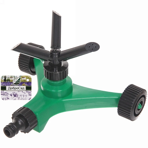 Разбрызгиватель Всплеск горизонтальный, круговой, 3 лейки, на колесах ДоброСад_6