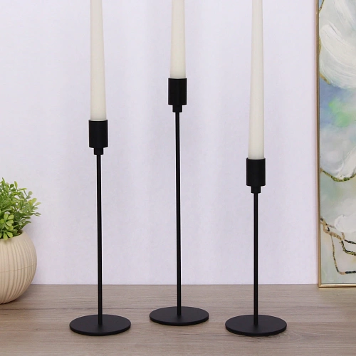 Подсвечники "THE BLACK HEART" 8*8*23/28/32 см (набор 3 шт), Черный