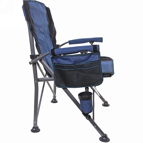Кресло складное с подлокотниками до 120кг 645390 см синее_3