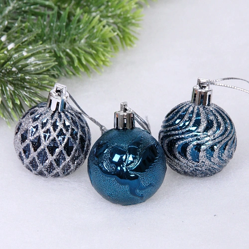 Набор ёлочных украшений Elegant shine 4 см (30 предмета), Сапфир_5