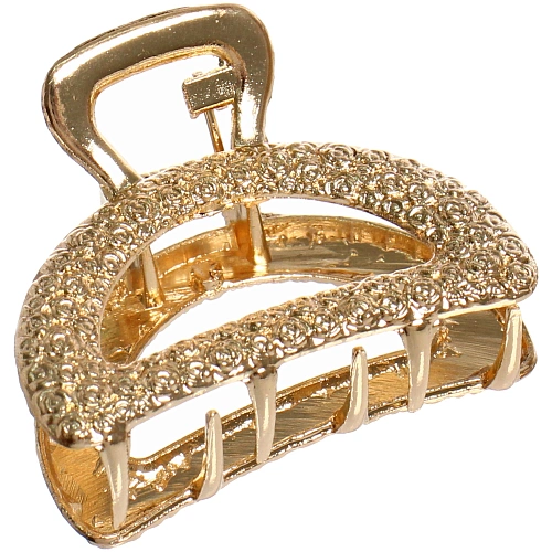 Заколка - краб для волос на блистере КАСКАДА, трапеция, цвет золото и серебро, 254см (пакет с подвесом)●_7