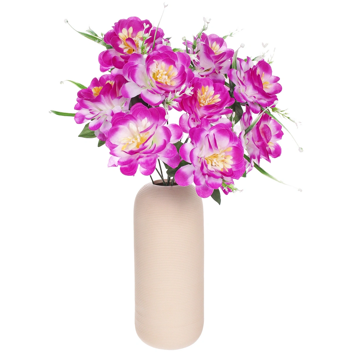 Искусственные цветы "Цветочная мелодия" 50см 9 цветков бело-сиреневык