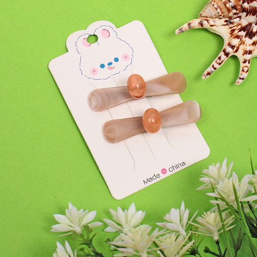 Зажимы для волос 2шт Chocolate, бантик, цвет как на фото, 6,41,6см (блистер и пакет с подвесом)_3