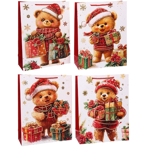 Пакет подарочный "Honey Bear" 31*40*12 см, микс