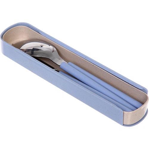 Набор столовых приборов ЭкоЛайф 3шт (ложка, вилка, нож) в футляре, голубой_3