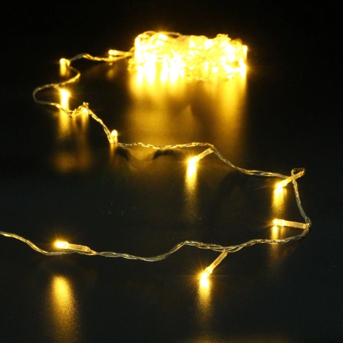 Гирлянда для дома 16м 180 ламп LED прозрач.пров.,8 реж, IP-20, Теплый белый (возможность соединения)	