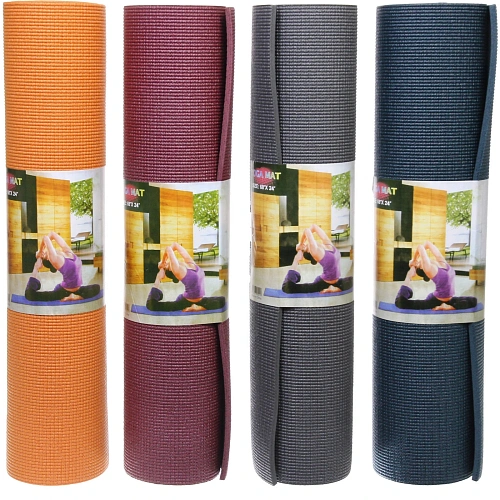 Коврик для йоги 8 мм 173х61 см Ритм ПВХ, в ассортименте_44