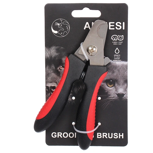 Когтерез для животных ЛАПУСИКИ, коллекция БРО, прорезиненная ручка, цвет чёрныйкрасный, 6815см (блистер)_6