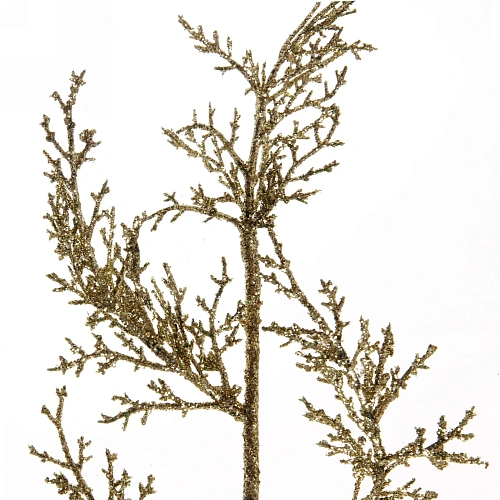 Ветка хвойная Морозный иней 50 см, Золото_7