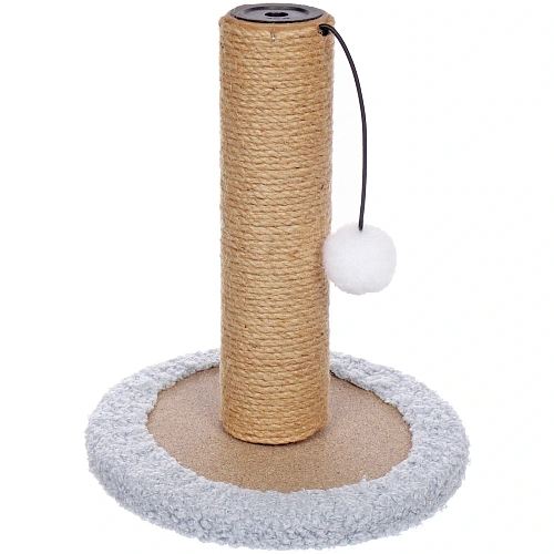 Когтеточка на подставке "Счастливый хвост!, цвет серо-голубой, 18*22см / d-5см