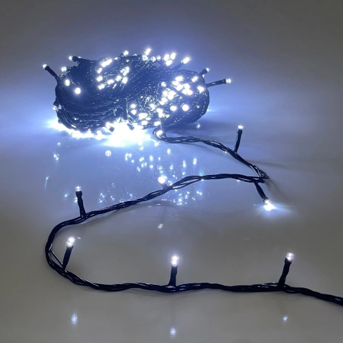Гирлянда для улицы 20м 240 ламп LED чёрный провод, 8 реж, IP-54, Белый (возможность соединения)