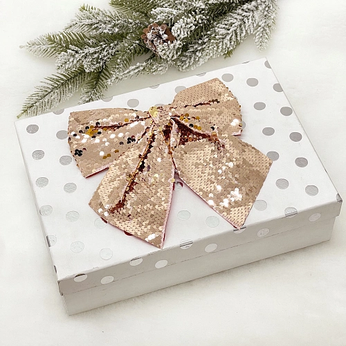 Бант на ёлку Сияние 2022 см, Шампань_4