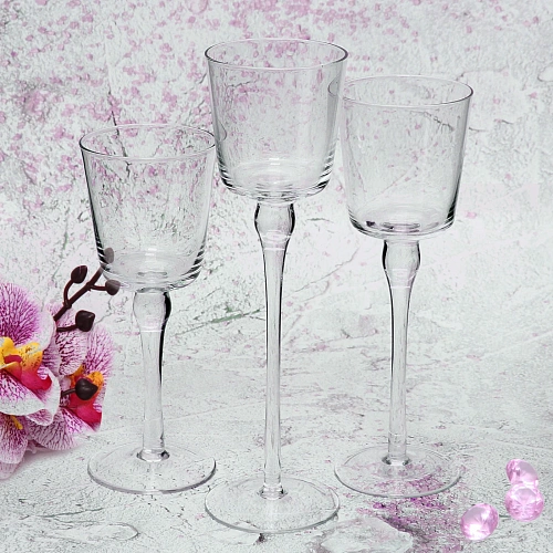 Подсвечники в наборе 3шт Crystal 7,520,23,26см _8